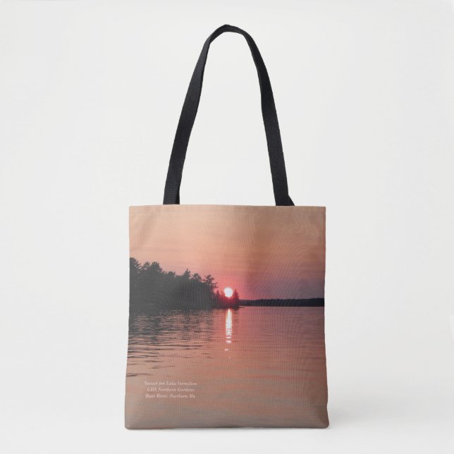 Tote Bag Coucher du soleil sur le lac Vermilion (Devant)