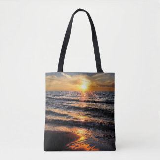 Tote Bag Coucher du soleil tropical de plage