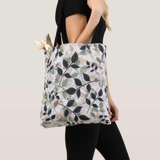 Tote Bag Couches Botaniques Modernes De Feuilles (De près)