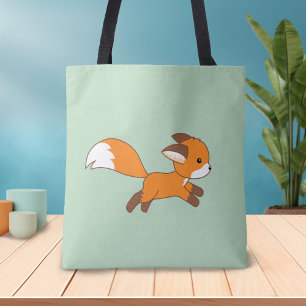 Tote Bag Coucou de renard sur vert