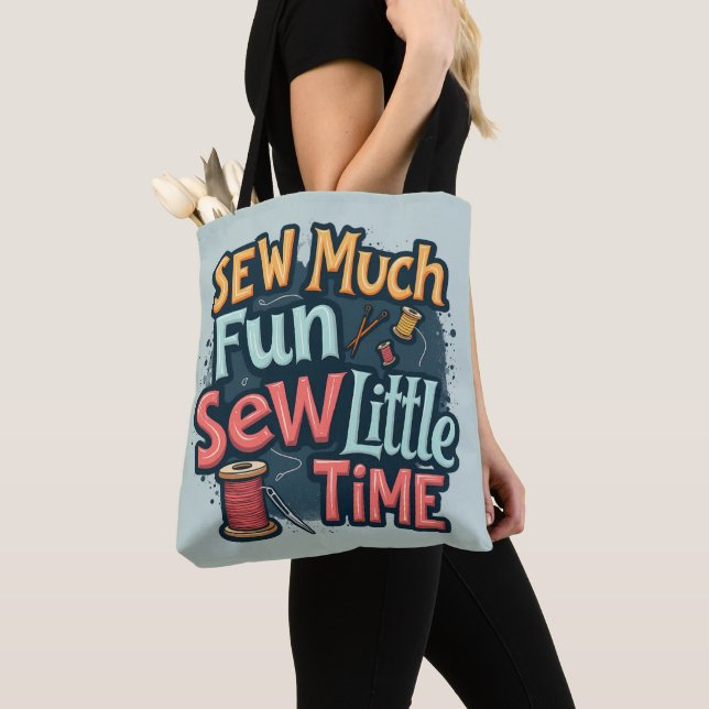Tote Bag Coudre beaucoup de plaisir Coudre peu de temps Ret (De près)