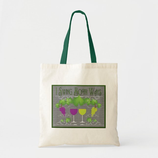 Tote Bag Coudre les deux façons vin rouge et blanc (Devant)
