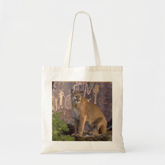 Tote Bag Cougar et pictographes (Devant)