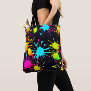 Tote Bag Couleur artistique éclatée avec peinture à goutte