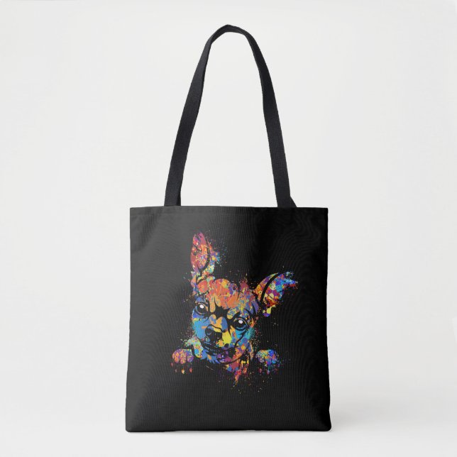 Tote Bag Couleur Cute Chihuahua (Devant)