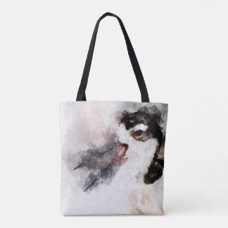 Tote Bag Couleur d'aquarelle à bec noir