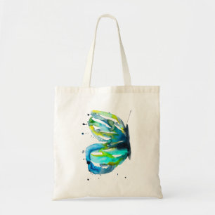 Tote Bag Couleur d'aquarelle d'art papillon bleu