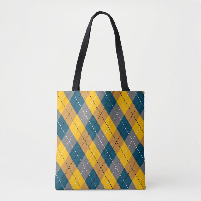 Tote Bag Couleur d'automne Motif Brown Jaune (Devant)