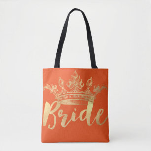 Tote Bag Couleur de jeune mariée/couronne/Faux Gold/DIY de