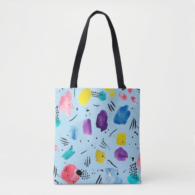 Tote Bag Couleur d'eau Abstraite formes géométriques avec s (Devant)