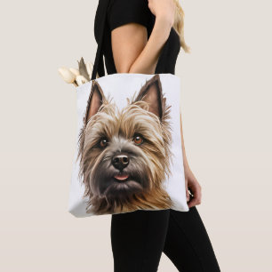 TOTE BAG COULEUR D'EAU CUITE CAIRN TERRIER CHIEN FACE
