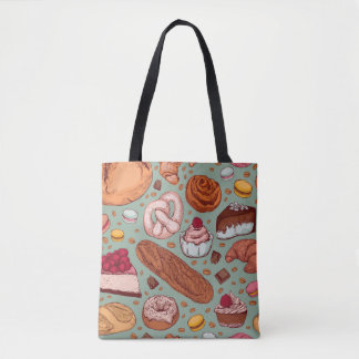 Tote Bag Couleur dessinée à la main style boulangerie patte