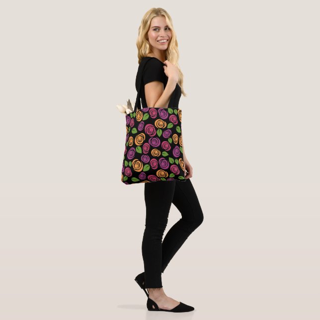 Tote Bag Couleur florale élégante moderne chic de coutume (Sur le modèle)