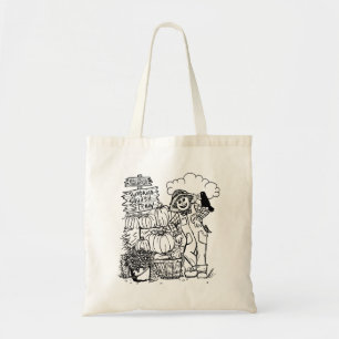 Tote Bag Couleur moi Scarecrow et Crow Vente Citrouilles