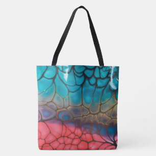 Tote Bag Couleur multiple et texture de peau de serpent