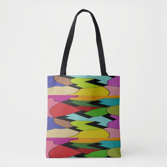 Tote Bag Couleur noire avec design d'art au milieu (Devant)