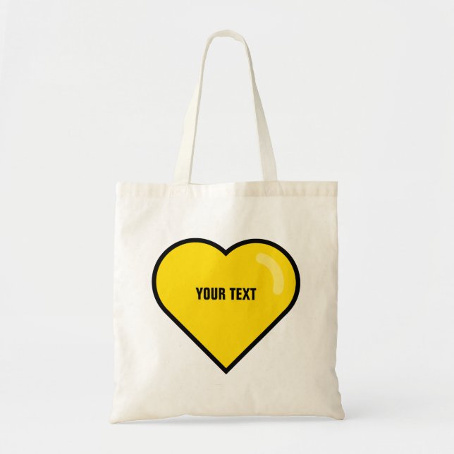 Tote Bag [couleur personnalisée] coeur géométrique ❤️ avec  (Devant)