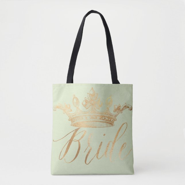Tote Bag Couleur PixDezines Bride/Couronne/Or/do-it-yoursel (Devant)