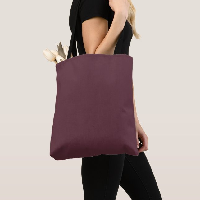 Tote Bag Couleur solide bordeaux (De près)