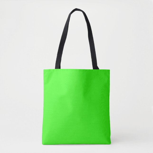 Tote Bag Couleur solide verte néon | Classique (Devant)