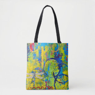 Tote Bag Couleurs Abstraites et libellules