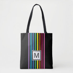 Tote Bag Couleurs arc-en-ciel simples personnalisées Motif