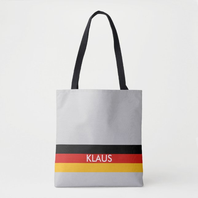 Tote Bag COULEURS DE DRAPEAU ALLEMANDE + vos idées (Devant)