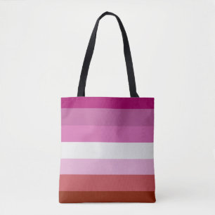Tote Bag Couleurs de fierté lesbienne au rouge à lèvres -