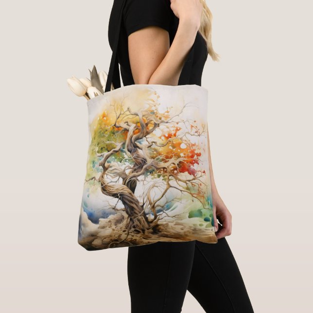 Tote Bag Couleurs de l'arborescence Abstraite (De près)