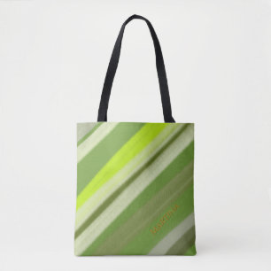 Tote Bag Couleurs de nom personnalisées Rayures vert citron