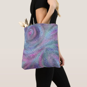 Tote Bag Couleurs de sirène métallique avec des paisibles a