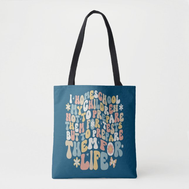 Tote Bag Couleurs de texte personnalisées Rétro (Devant)