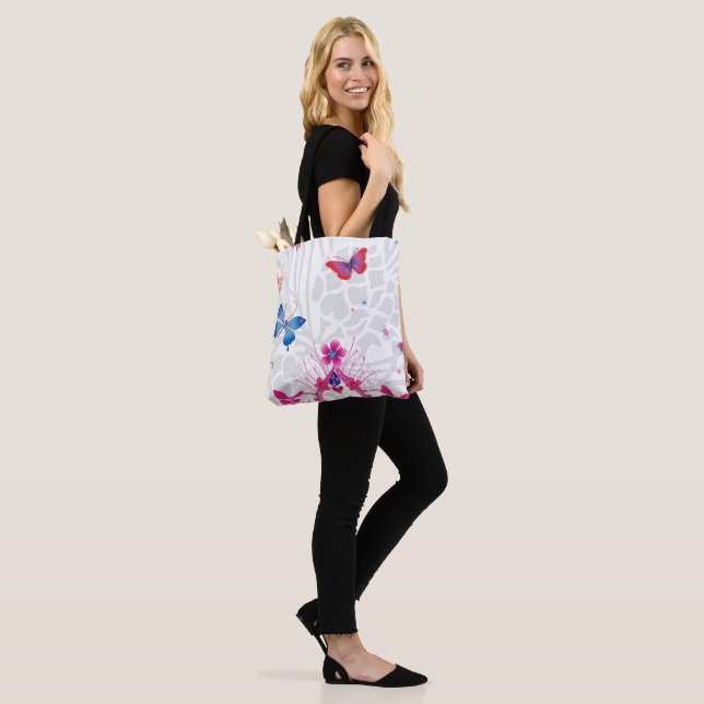 Tote Bag Couleurs Douces Imprimé Designer Mode Féminine Élé (Sur le modèle)