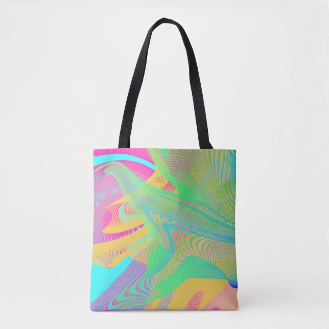 Tote Bag COULEURS FLUO - Art Fractal - (Devant)