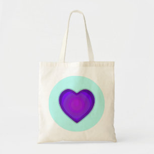 Tote Bag Couleurs pastel & coeurs violets battre