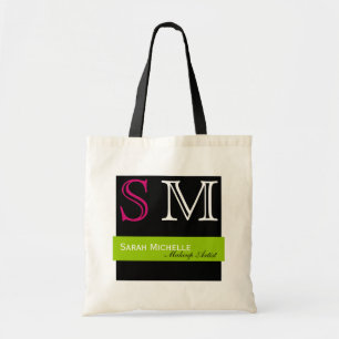 Tote Bag Couleurs pop en vert rose et noir