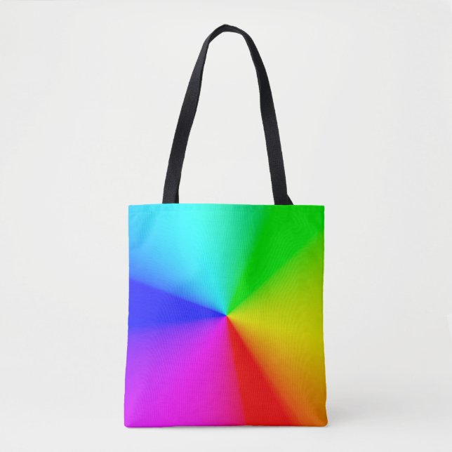 Tote Bag Couleurs radiales arc-en-ciel LGBT (Devant)