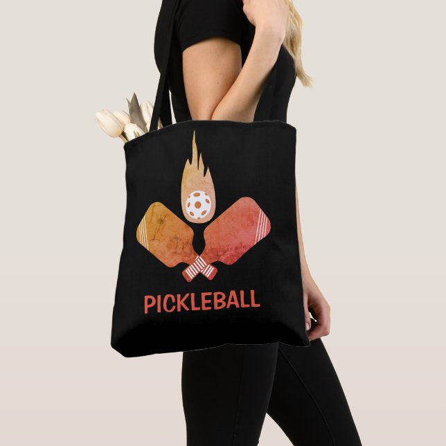 Tote Bag Couleurs rétro Pickleball (De près)