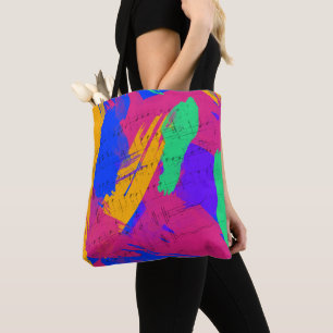 Tote Bag Couleurs sauvages et notes musicales