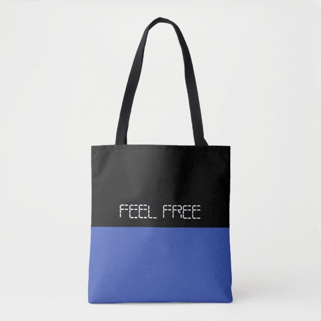 Tote Bag Couleurs simples BLEU & votre texte (Devant)
