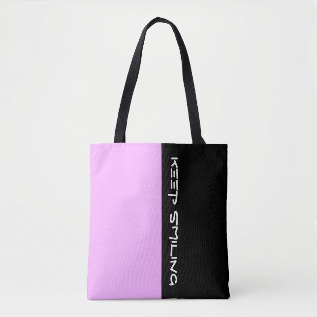 Tote Bag Couleurs simples LIGHT PINK & votre texte (Devant)