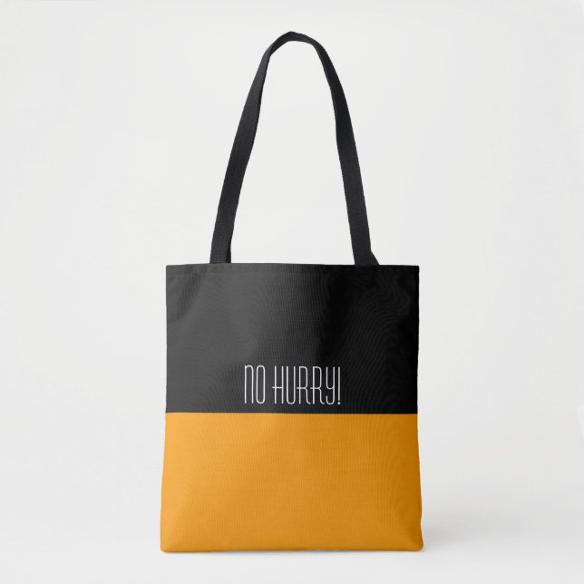Tote Bag Couleurs simples ORANGE & votre texte (Devant)