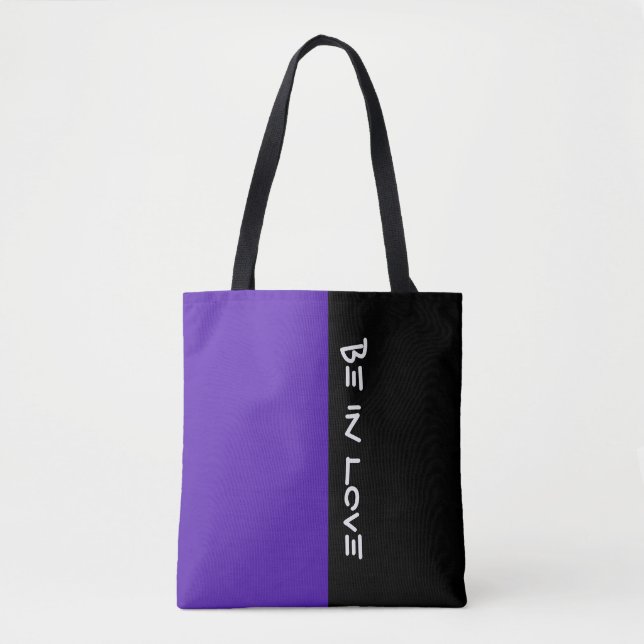 Tote Bag Couleurs simples VIOLET SOMBRE & votre texte (Devant)