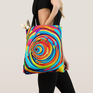 Tote Bag Couleurs tourbillonnantes dans un tunnel psychédél