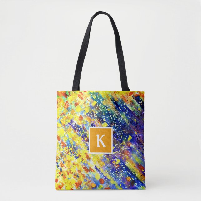 Tote Bag Couleurs vives en gras Monogramme Abstrait