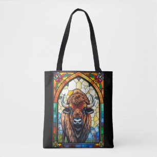 Tote Bag Couleurs vives Impression de Bison Buffalo Cottage