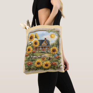 Tote Bag Country Farmhouse Dreamy Golden Sunflowers