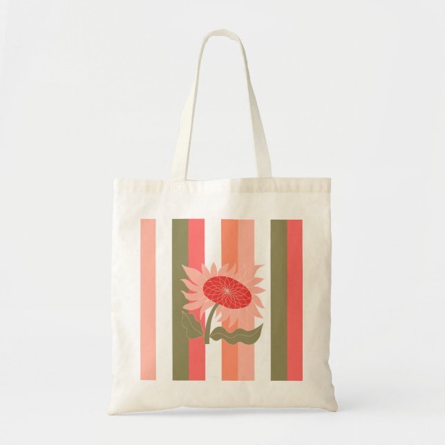Tote Bag Coupe d'alimentation SunFlower rose rétro (Devant)