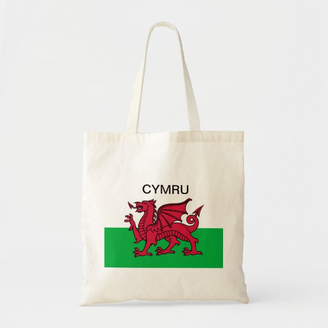 Tote Bag Coupe du monde du drapeau de Galles 2022 Dragon ro (Devant)