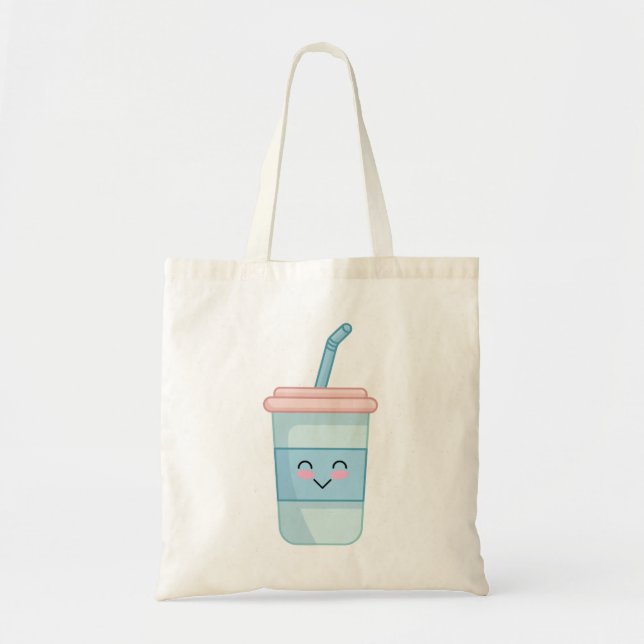 Tote Bag Coupe Kawaii de boissons (Devant)